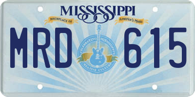 MS license plate MRD615