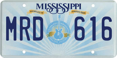 MS license plate MRD616