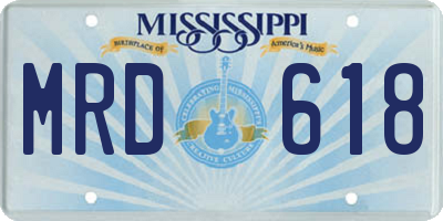MS license plate MRD618