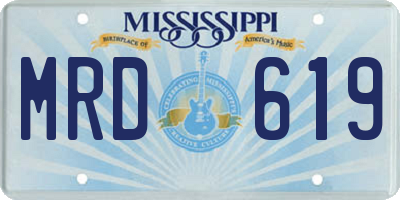 MS license plate MRD619