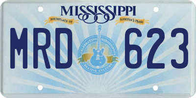 MS license plate MRD623