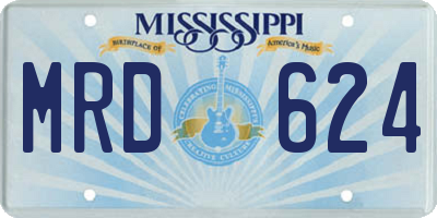 MS license plate MRD624
