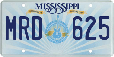MS license plate MRD625