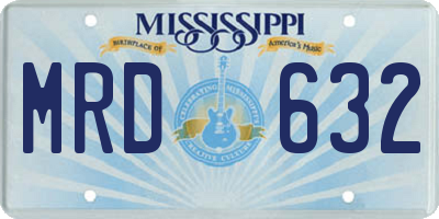 MS license plate MRD632