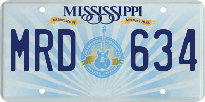 MS license plate MRD634