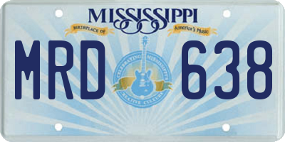MS license plate MRD638