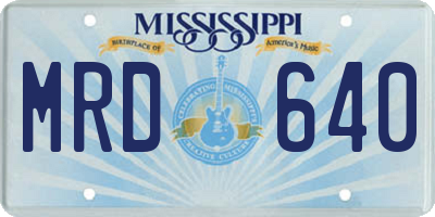 MS license plate MRD640