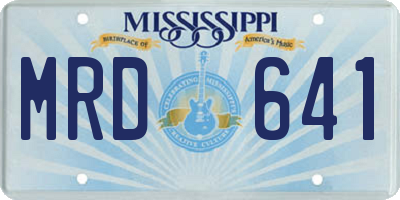 MS license plate MRD641