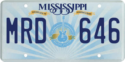 MS license plate MRD646