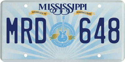 MS license plate MRD648