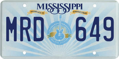 MS license plate MRD649
