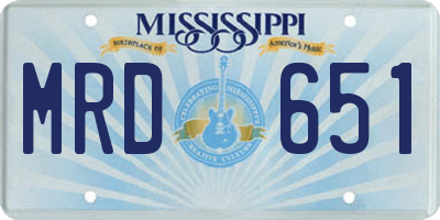 MS license plate MRD651