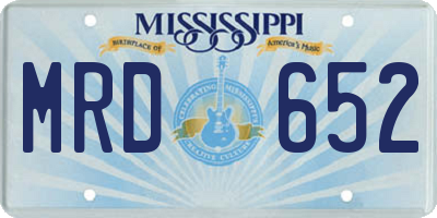 MS license plate MRD652