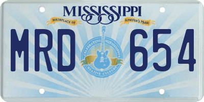 MS license plate MRD654