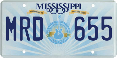 MS license plate MRD655