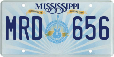 MS license plate MRD656