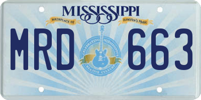 MS license plate MRD663