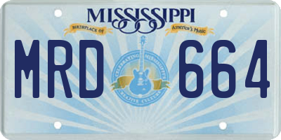 MS license plate MRD664