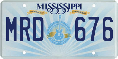 MS license plate MRD676
