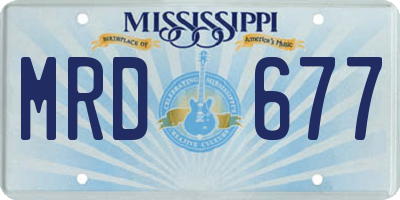 MS license plate MRD677