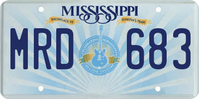 MS license plate MRD683