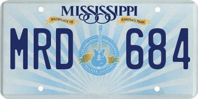 MS license plate MRD684