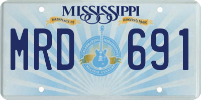 MS license plate MRD691