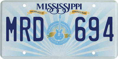 MS license plate MRD694