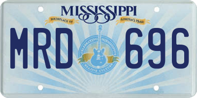 MS license plate MRD696