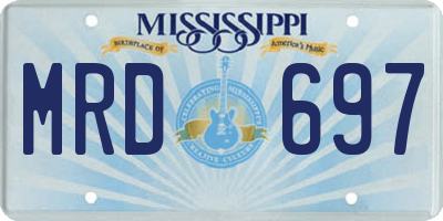 MS license plate MRD697