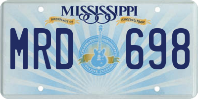 MS license plate MRD698