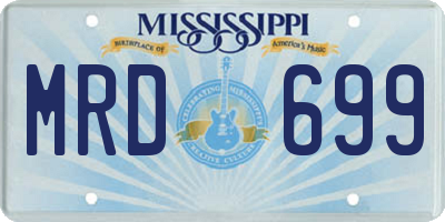 MS license plate MRD699