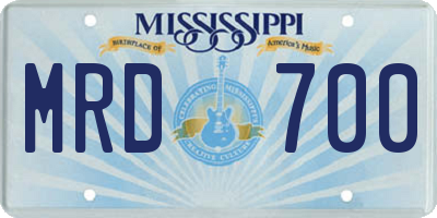 MS license plate MRD700