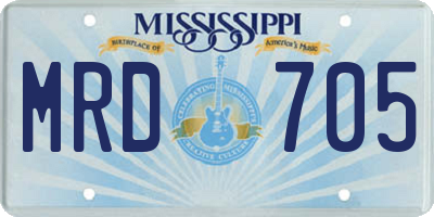 MS license plate MRD705