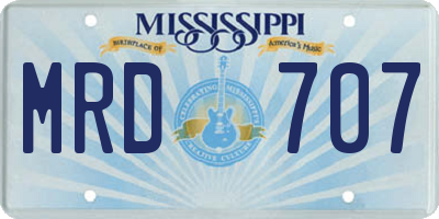 MS license plate MRD707