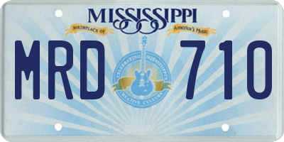 MS license plate MRD710