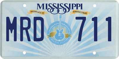 MS license plate MRD711