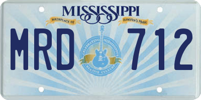 MS license plate MRD712