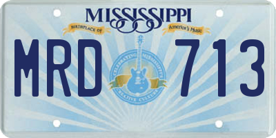 MS license plate MRD713