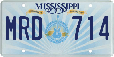 MS license plate MRD714