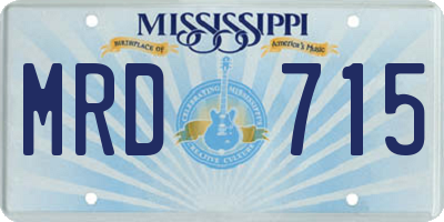 MS license plate MRD715