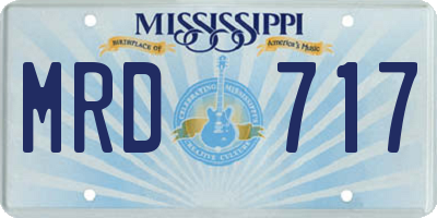 MS license plate MRD717