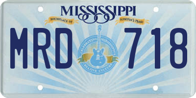 MS license plate MRD718