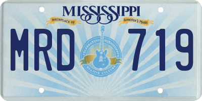 MS license plate MRD719