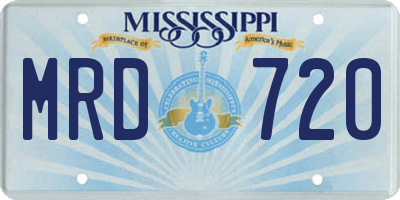 MS license plate MRD720