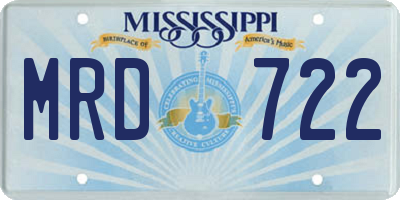 MS license plate MRD722