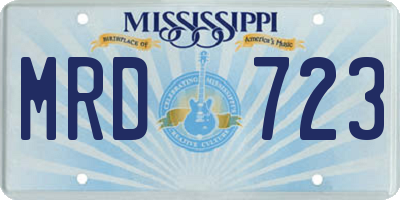 MS license plate MRD723