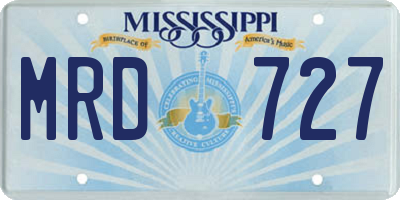 MS license plate MRD727