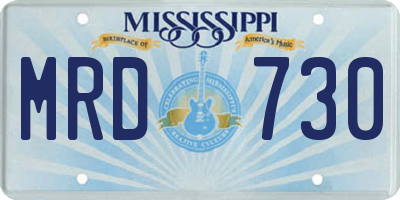 MS license plate MRD730