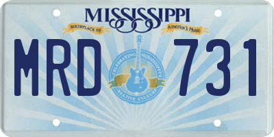 MS license plate MRD731